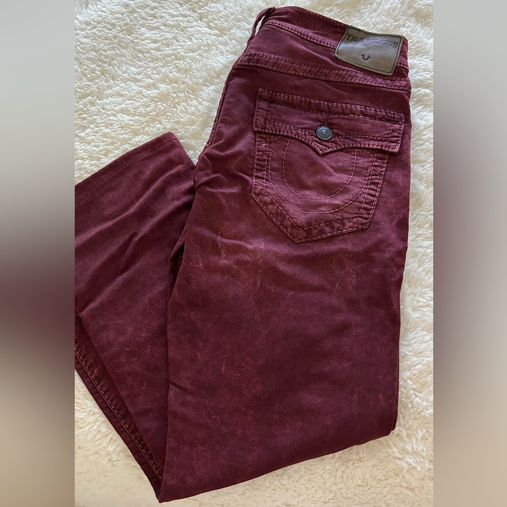 True Religion Red Boot Cut Jeans